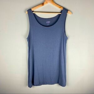 LOGO Lori Goldstein: Super Soft Jersey Knit Basic Plain Tank Top Gray‎ LP